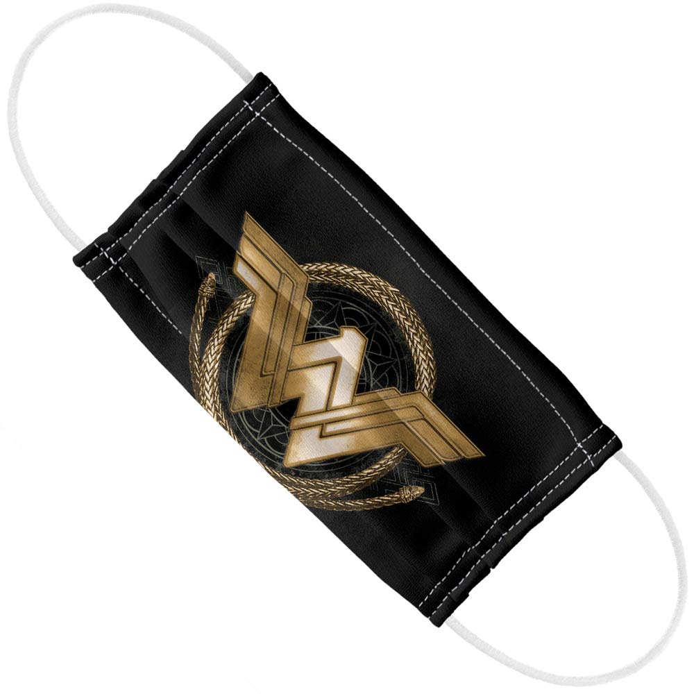 Popfunk Wonder Woman Movie Lasso Logo 1-Ply Reusable Face Mask Covering with Adjustable Nose Wire, Unisex