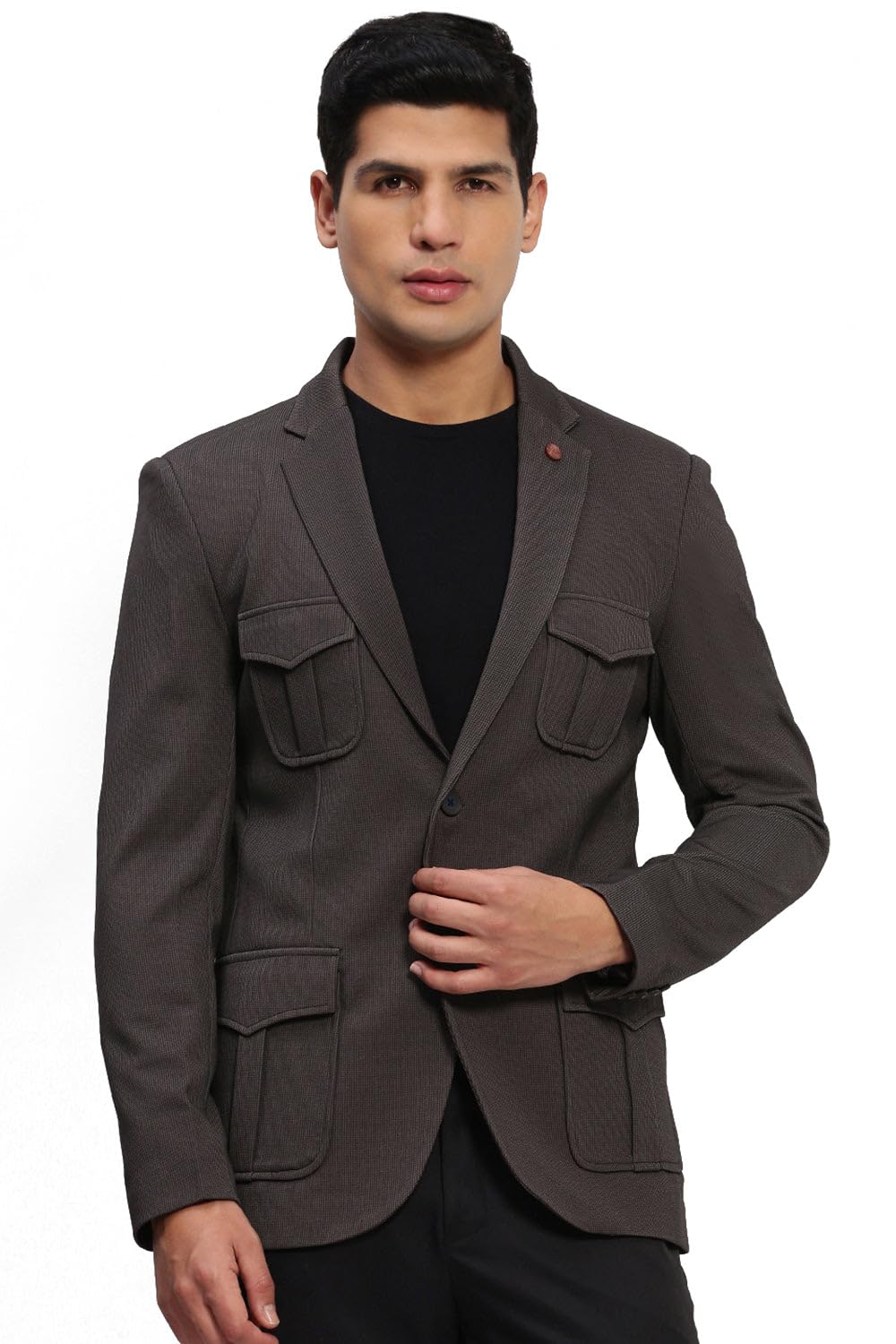 showoffff Men's Single Breasted Slim Blazer-picture-23