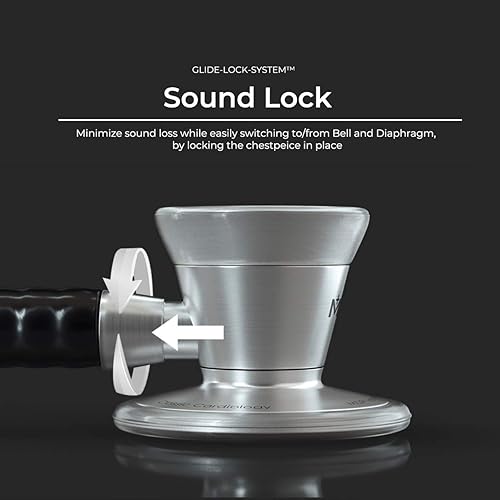 Miniatura 4 de MDF Instruments ProCardial Cardiology - Estetoscopio con purpurina rosa, titanio ligero, adulto, doble cabeza, tubo de purpurina rosa, caleidoscopio