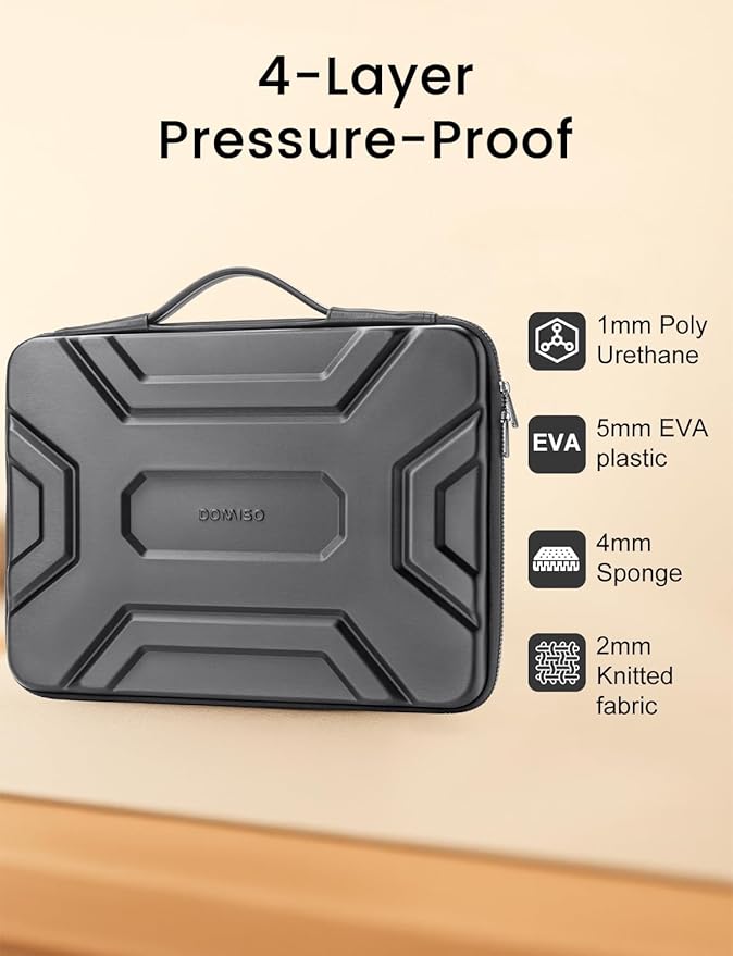 Funda para laptop DOMISO 17.3" EVA a prueba de golpes, gris oscuro miniatura 2