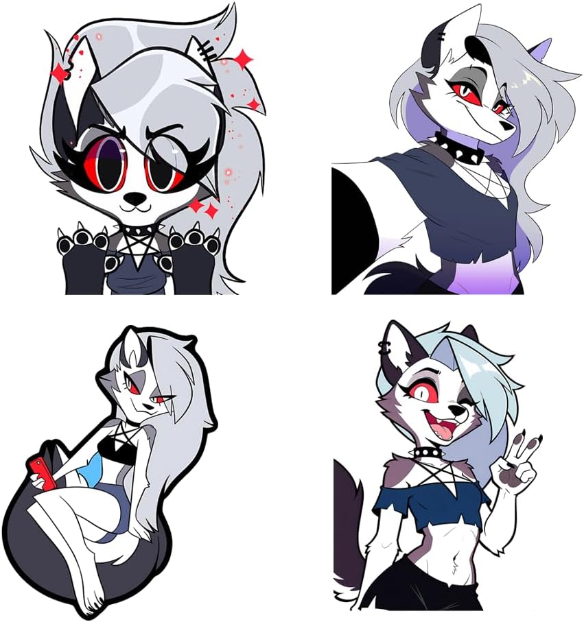 5.1" Funny Loona Anime Furry Stickers Car Decoration for Bumper Windows Water Bottle Laptop Decor (E)