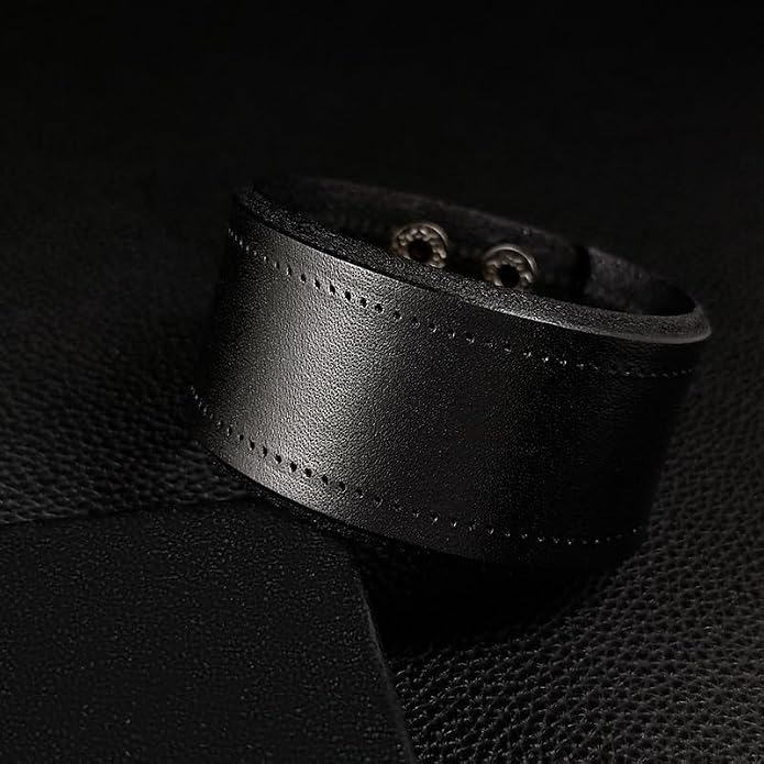 Pulsera de cuero ajustable para hombre y mujer miniatura 3