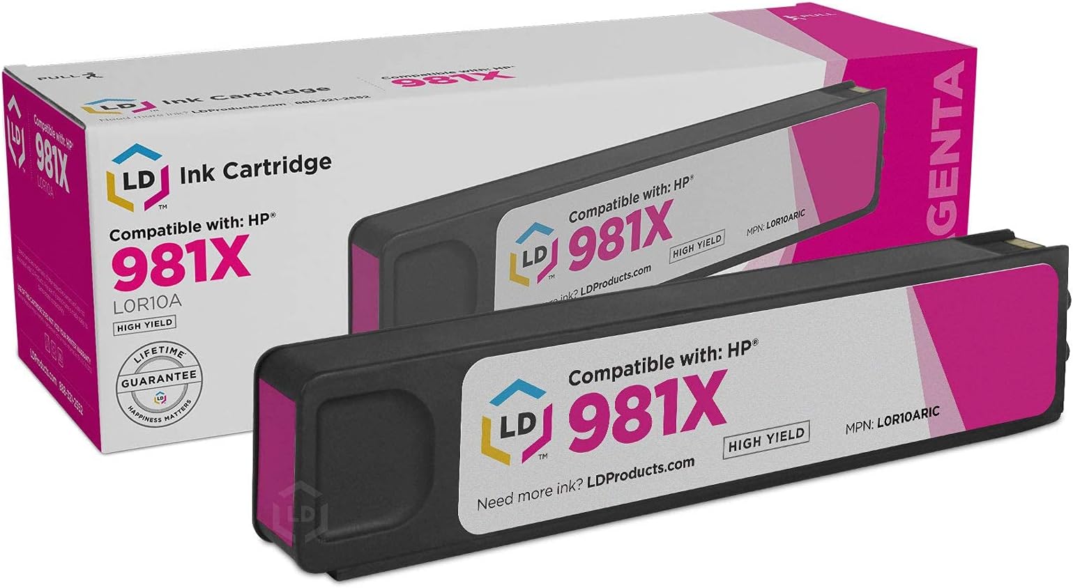 LD ProductsRemanufactured Ink Cartridge Replacement for HP 981X L0R10A High Yield (Magenta)
