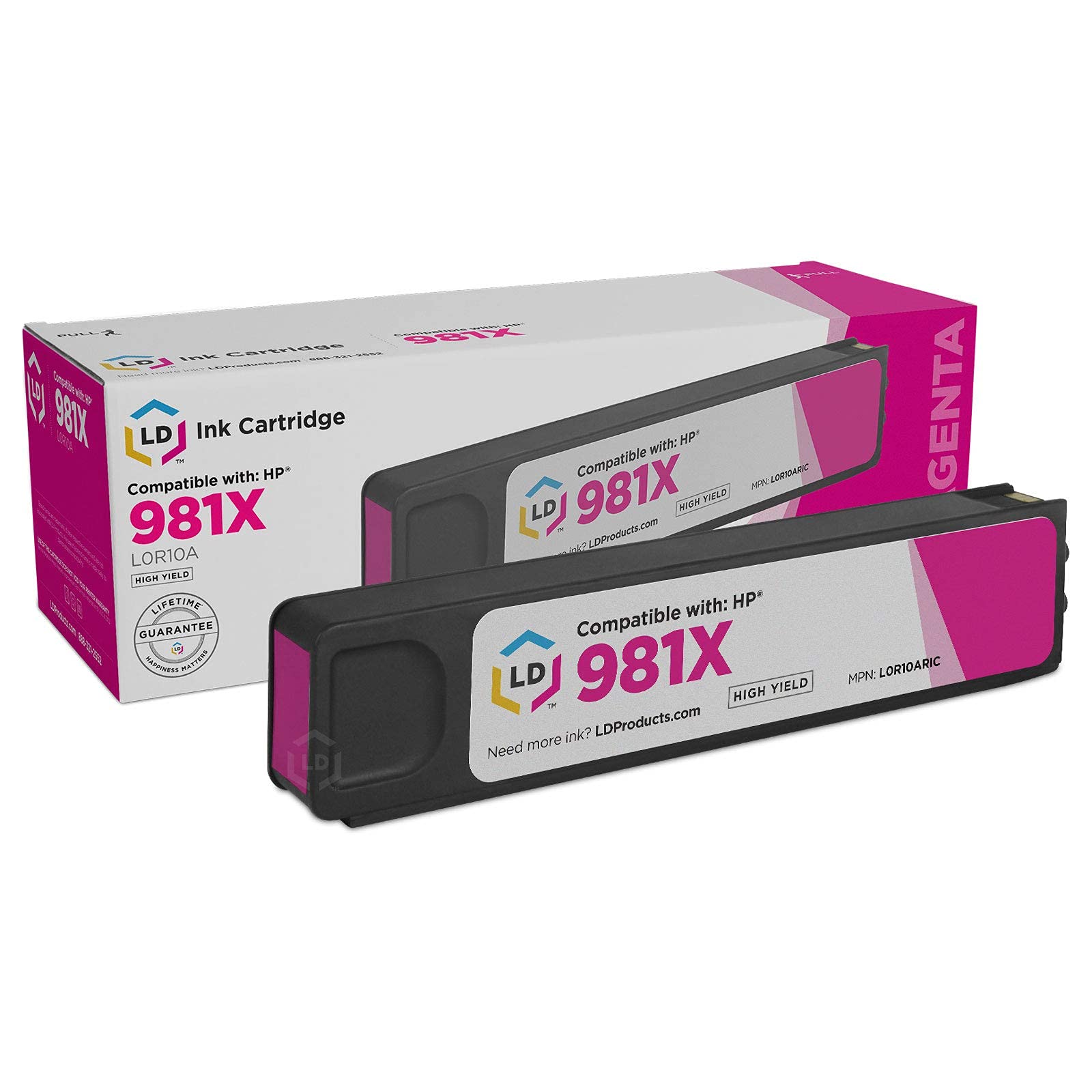 LD ProductsRemanufactured Ink Cartridge Replacement for HP 981X L0R10A High Yield (Magenta)