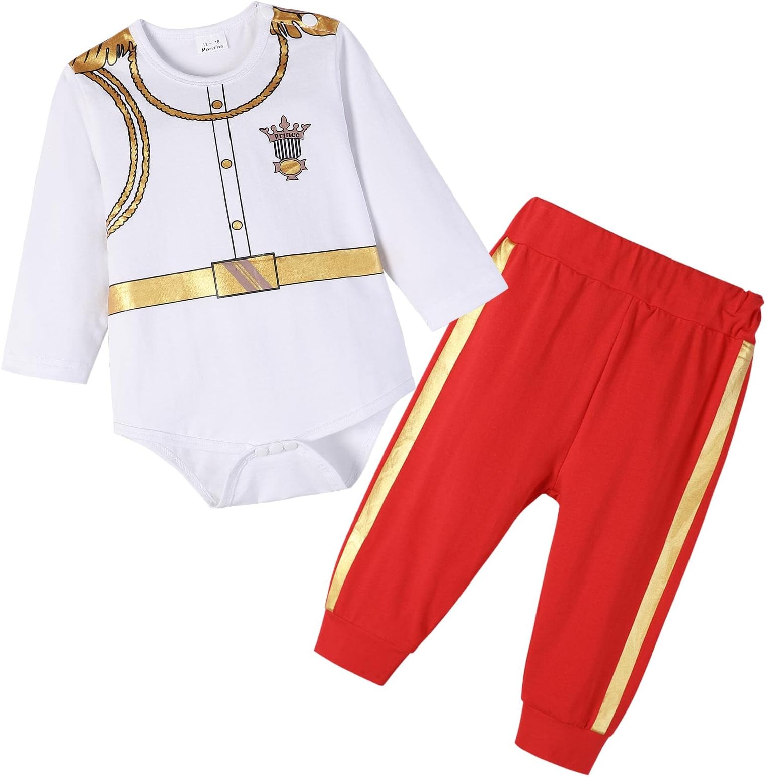 Zusnxaxe Baby Prince Costume, Infant Boy Prince Hans Charming Costume Outfit, Newborn Medieval Royal Prince Clothes, Long, 18-24 Months