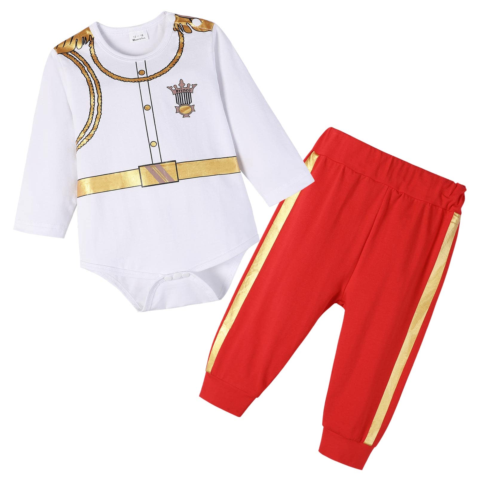 Zusnxaxe Baby Prince Costume, Infant Boy Prince Hans Charming Costume Outfit, Newborn Medieval Royal Prince Clothes, Long, 18-24 Months