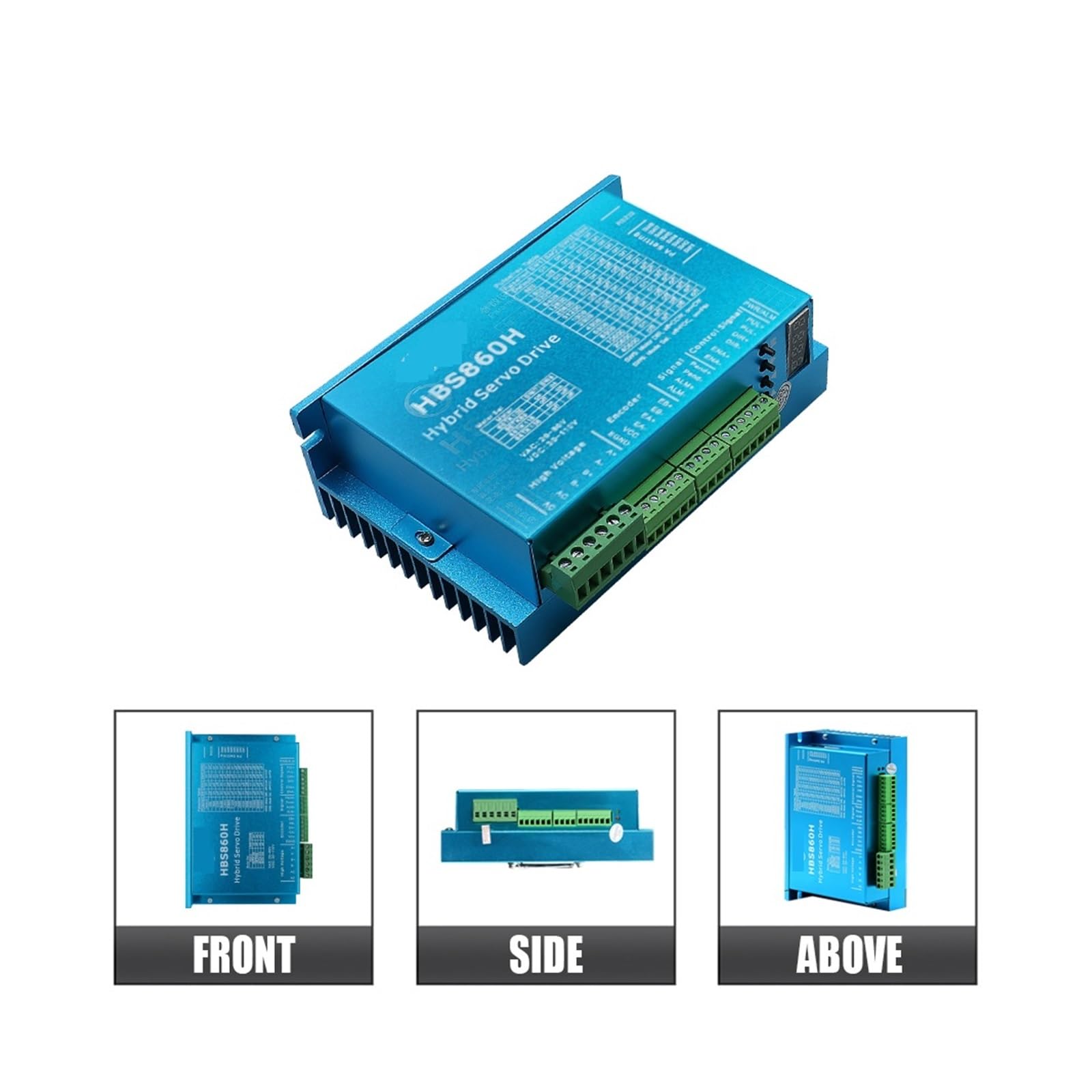 motortreiber HBS860H Hybrid-Servomotortreiber AC20-80V oder DC24-100V 8.0A 0-200-kHz-Encoder 1000-Zeilen-Lüfteranzug for Nema34-Motor mit geschlossenem Regelkreis