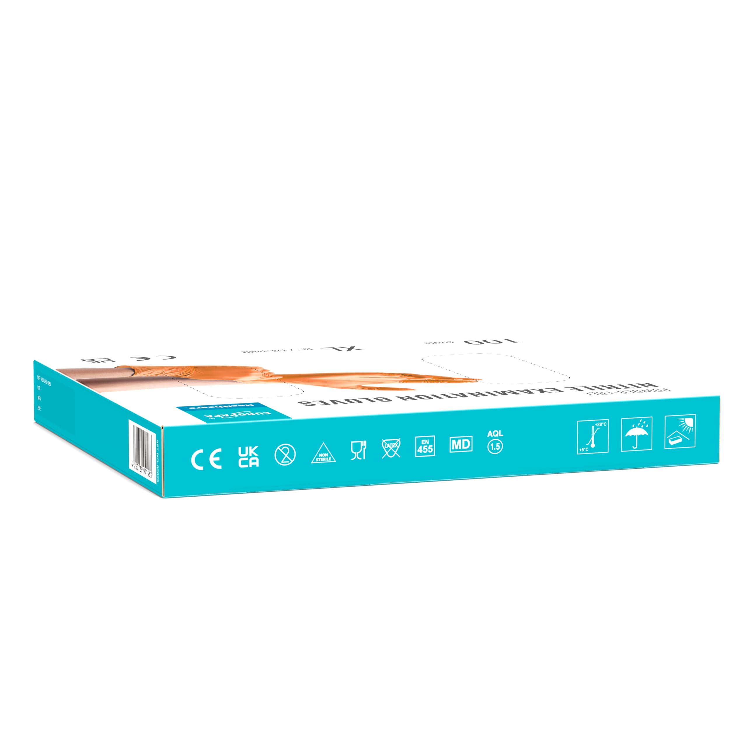 EUROPAPA® 500 x jednorazowe rękawiczki nitrylowe bez talku rękawice badawcze EN455 EN374 bez lateksu rękawiczki jednorazowe rękawiczki dostępne w rozm. S, M, L & XL (pomarańczowy, XL)