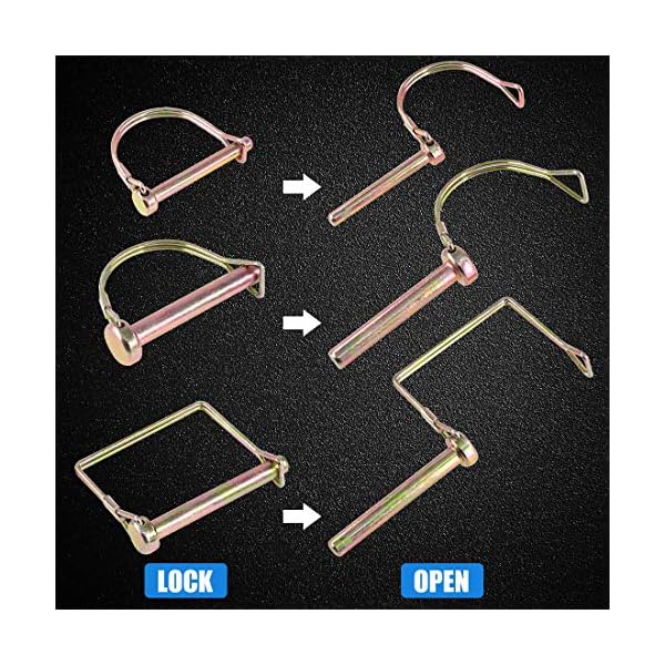 Glarks 20 Stück robustes PTO Pin Sortiment Kit für Bauernhofanhänger, Wagons Rasen Garten – Bild 8