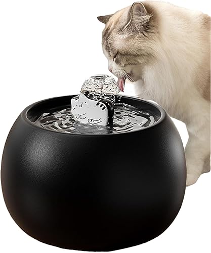 Fuente de agua de cerámica para gatos, fuente para gatos de 50 onzas1.5 litros para beber, tazón dispensador automático de agua para mascotas, color