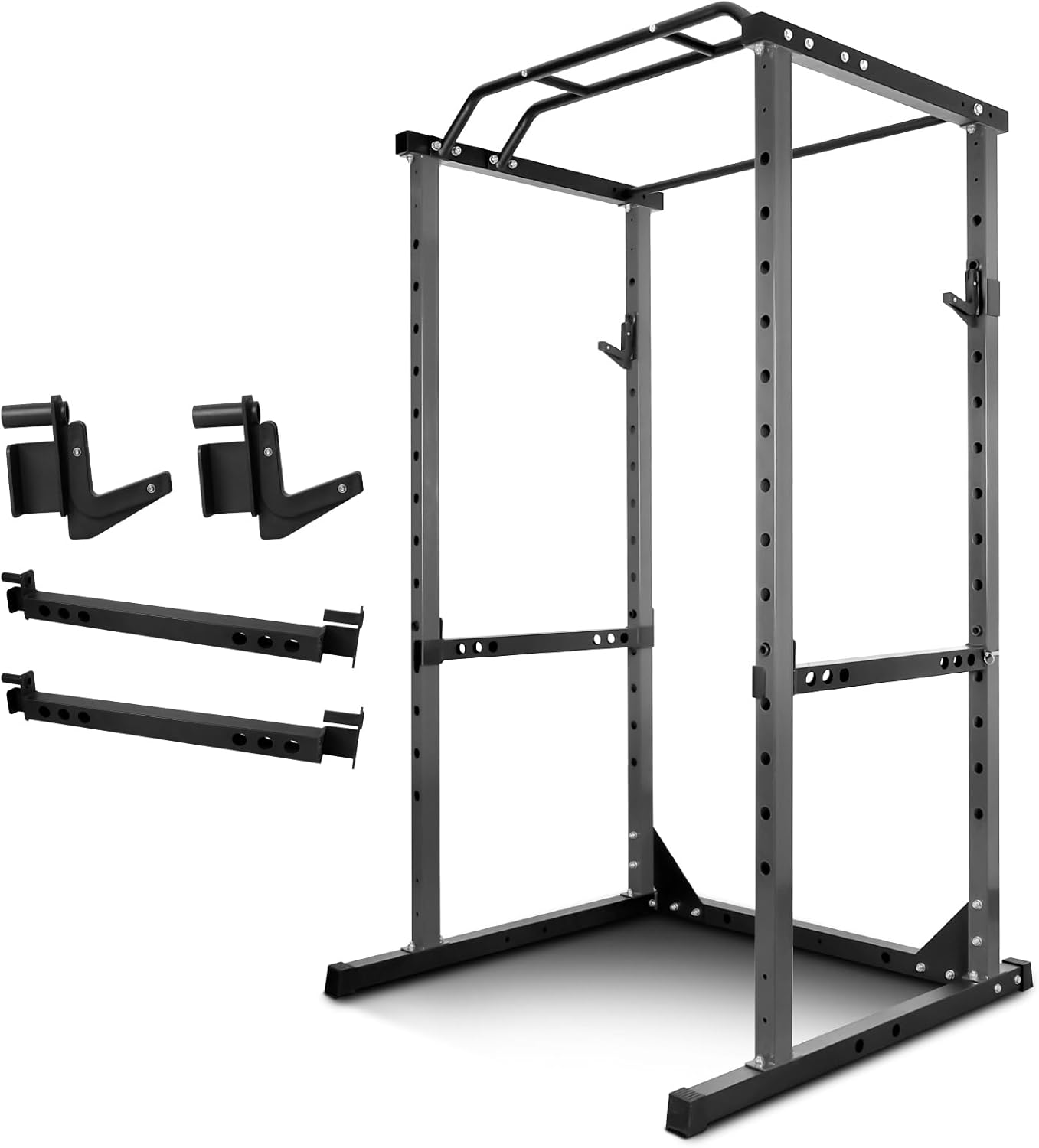 Power Cage, F16 Squat Rack, All-In-One 1200 Lb.Half Rack Weight Lifting Capacity Power Rack For Home Gyms (Black)