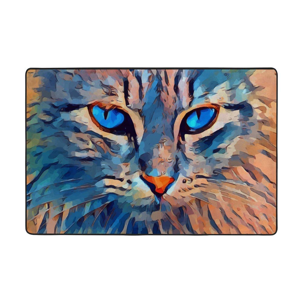Tapis chat abstrait Ruchen grand tapis doux antifroid velours corail