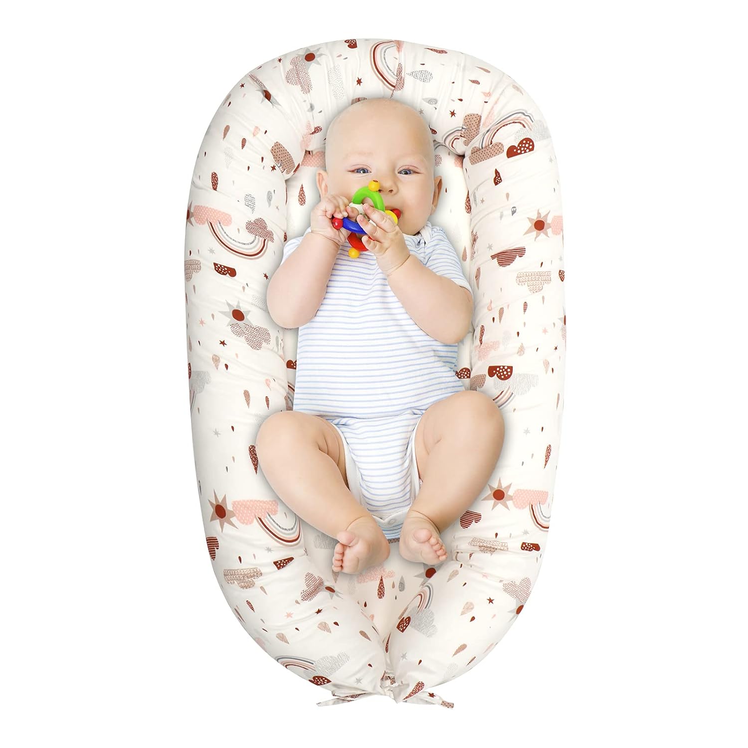 Dad-baby Baby Lounger, 3 in 1 Tummy Time Soft Baby Developmental Pillow,Baby Nest Sleeper, Baby Essentials,Newborn Lounger (Rainbow Pattern) : Baby