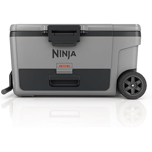 Ninja | Cooler | FrostVault 65QT Cooler with Wheels | Insulated with Temp Dry Storage Drawer | Keeps Ice Cold for Days | for The Beach, Camping, Picnics & More | Slate Gray | FB265GY