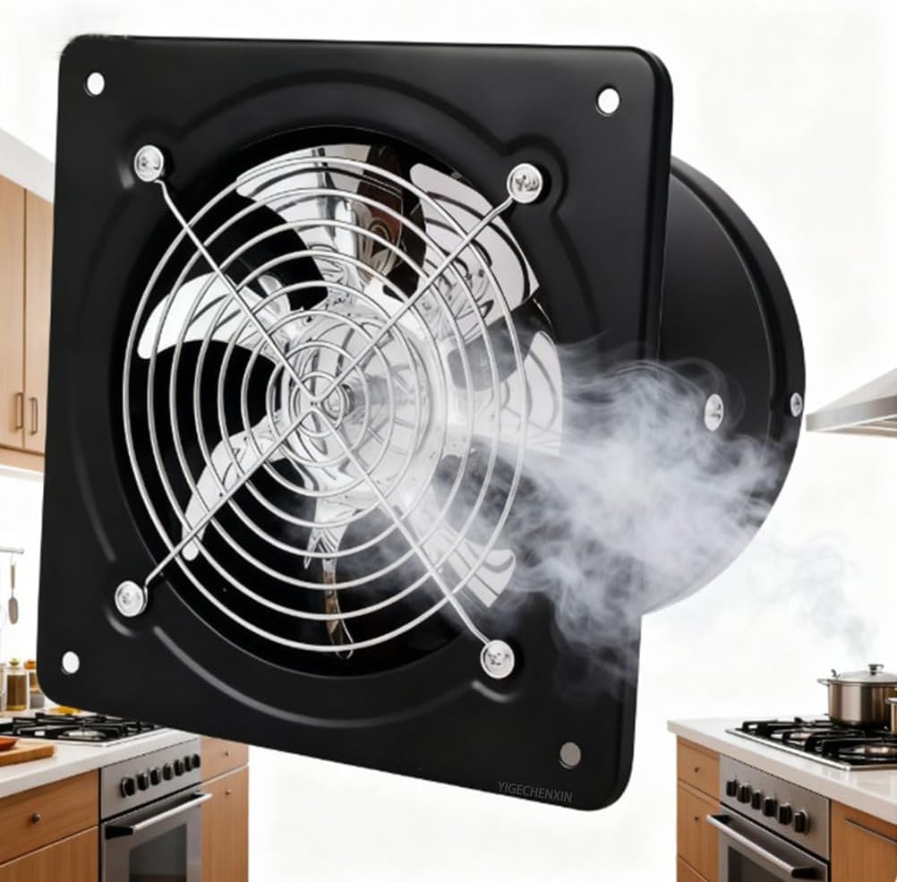 Low-Noise Multifunctional Office Exhaust Fan High Power 7-Blade Kitchen Smoke Exhaust Fan 220V 7 Inch Factory Ventilation Fan for Bathroom, Dormitory