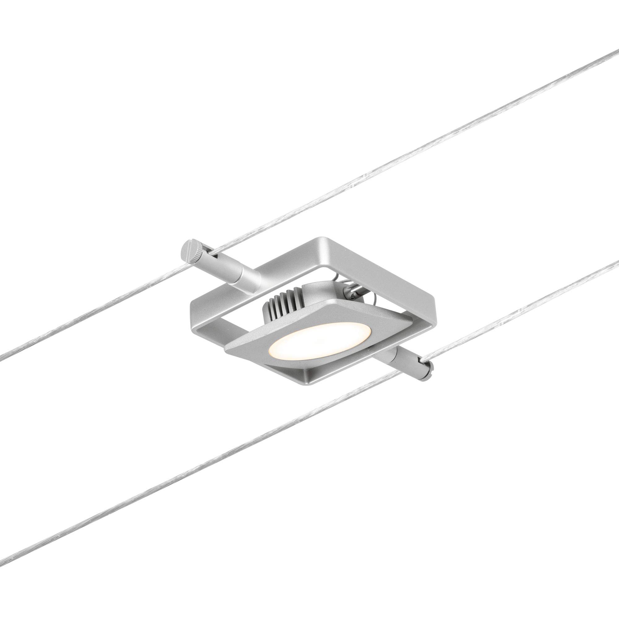 Paulmann 94421 CorDuo LED sistema de cable proyector MacLED DC incl. 1x4,5 W extensible cromo mate, cable metálico cromado 3000 K