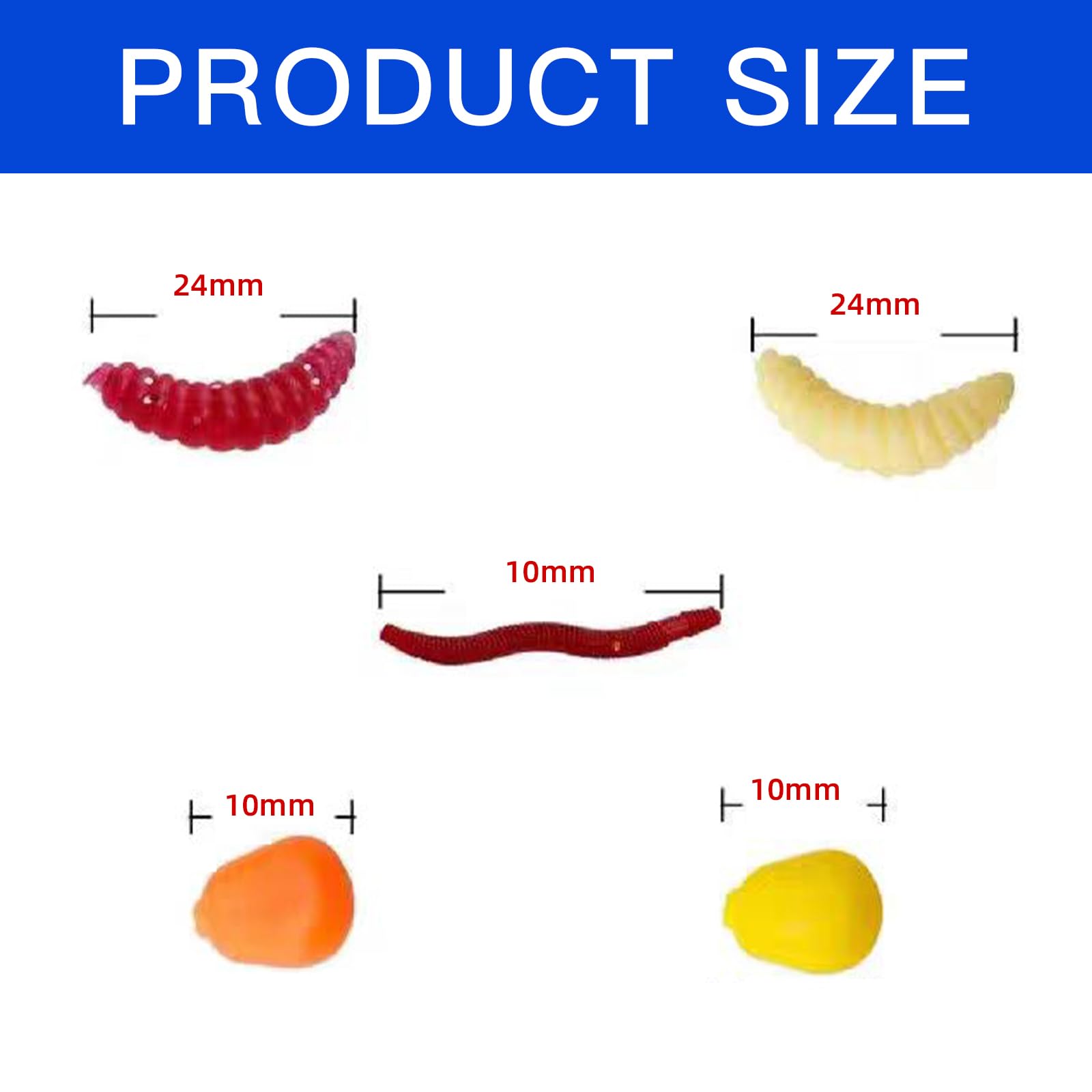 100pcs Peces de Gusanos de Cebo Artificial,Gusanos de plástico Blandos Señuelo de Pesca de Gusanos Señuelo de Pesca de Gusanos para Agua Salada y Agua Dulce,señuelo de Pesca de plástico