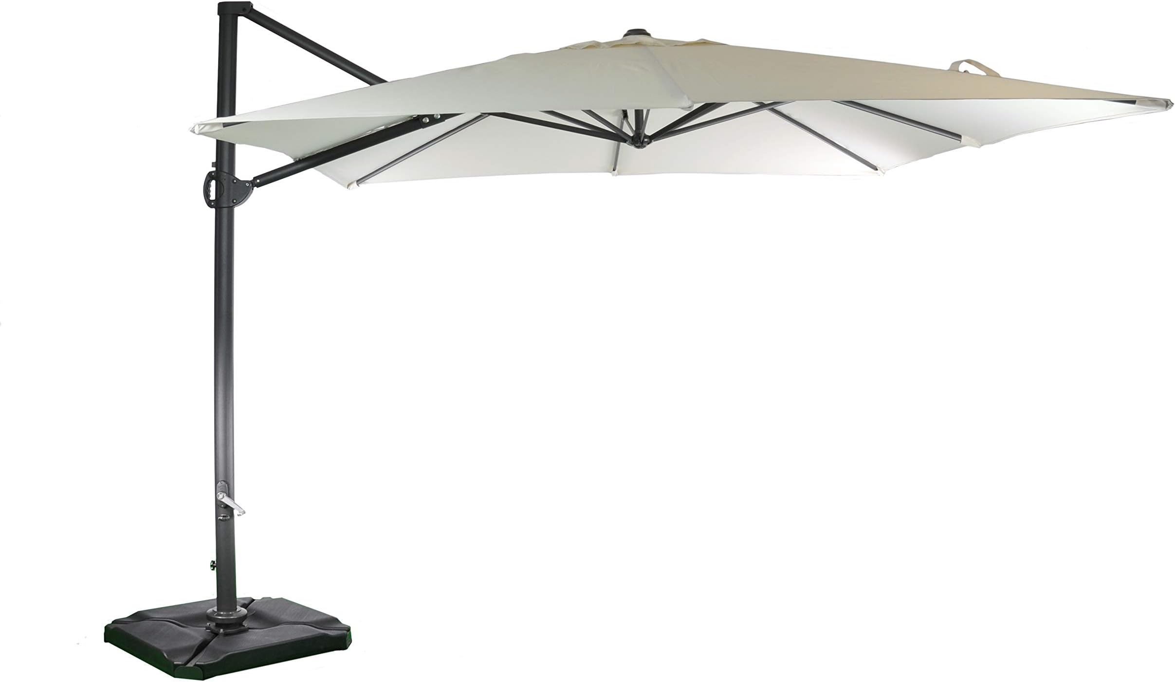 SORARA ROMA Cantilever Square Sun Shade Parasol | Sand | 3 x 3m | Hanging Banana Umbrella
