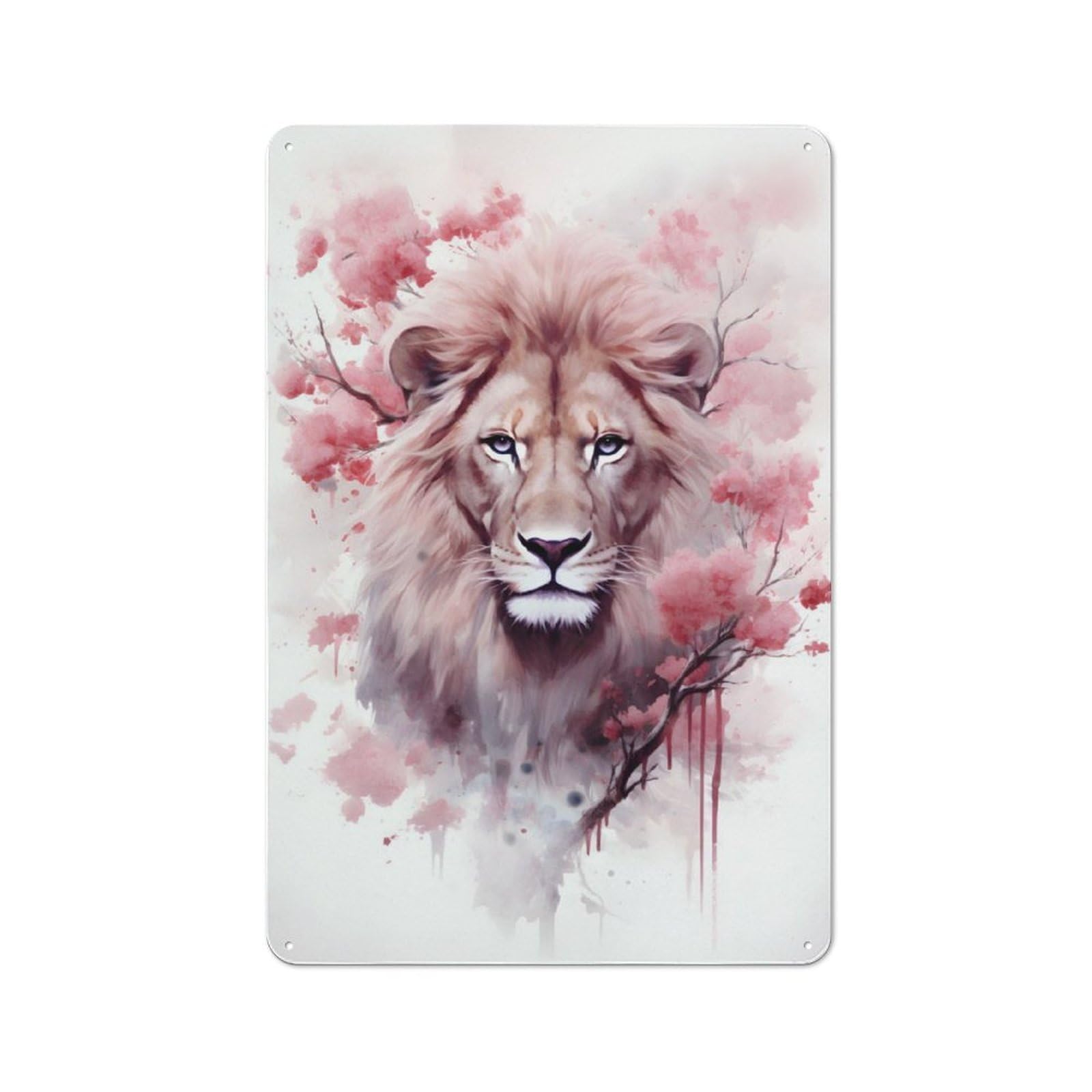 Lion Rustic Metal Sign 30x20cm, Country Vintage Country Wall Plaque for Cottage, Kitchen, Hallway Or Breakfast Nook