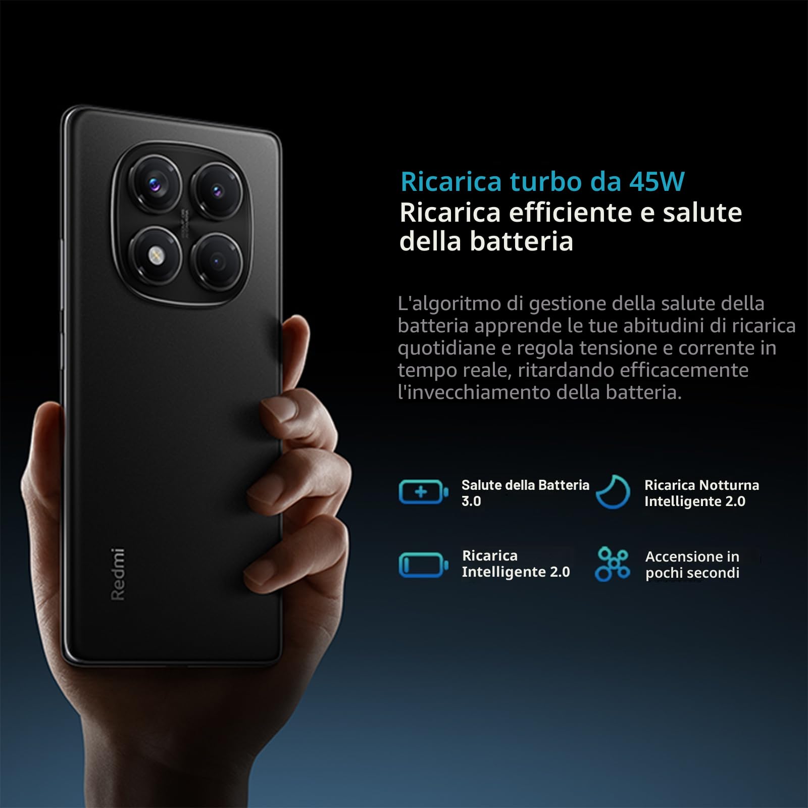 Xiaomi Redmi Note 14 Pro Smart Phone 8GB+256GB 6.67-Inch Rhythm Eye Protection Fingerprint Unlock 50 Million Pixels/Dual Card Dual Standby/NFC Function, 45W Charging, Caricatore non incluso, Ocean