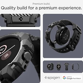 Spigen Rugged Armor Pro Case with Strap for Google Pixel Watch 3 45mm