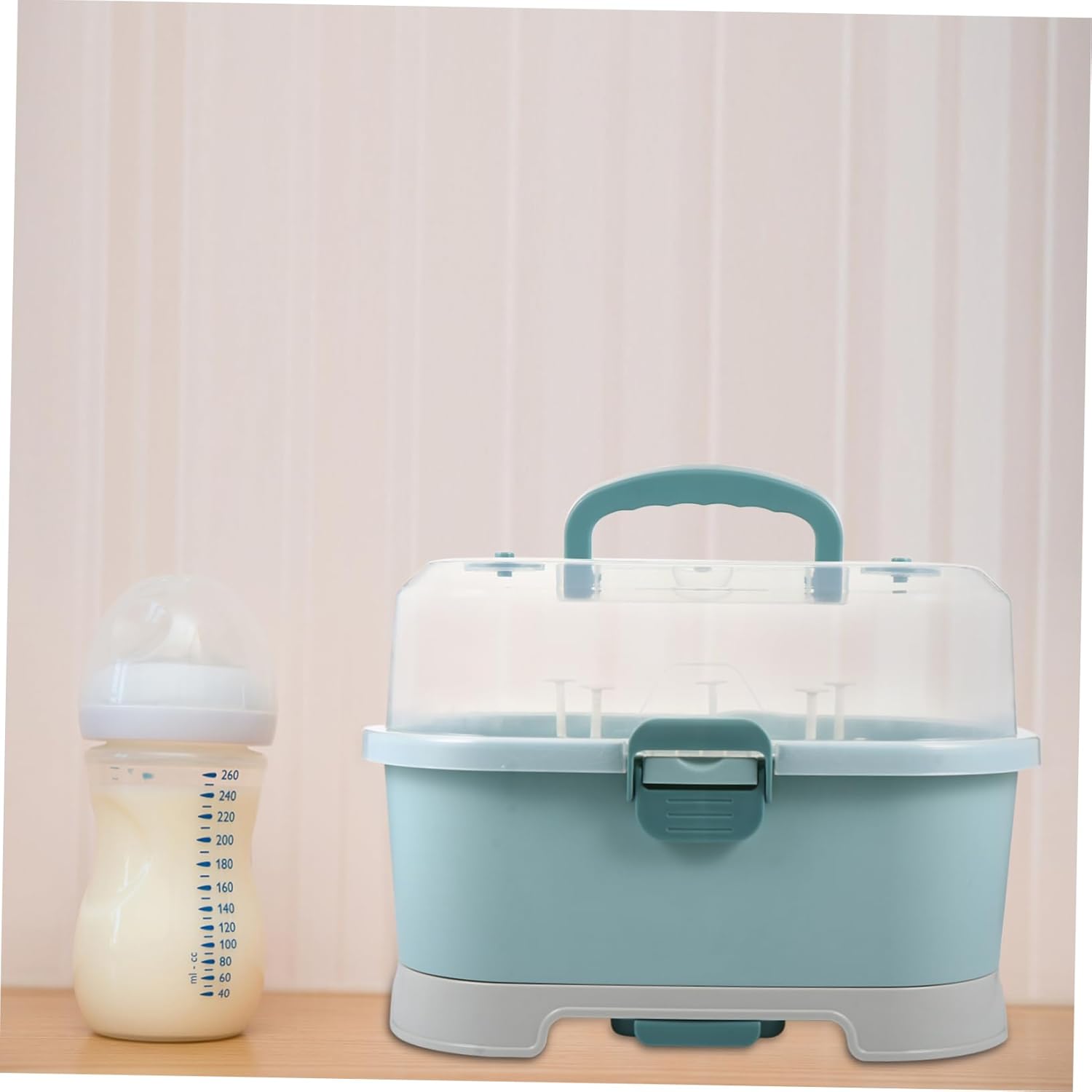 YARNOW Large Baby Organizer Case Lid Portable Milk Storage Box for Supplies Drying Rack Container for Baby Care