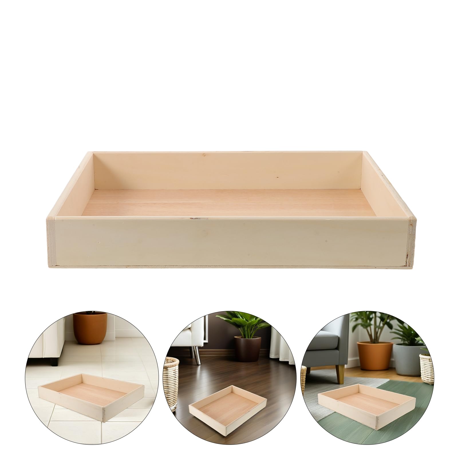 Luxshiny Bandeja de Arena de Madera 40x30x6 Cm para Jardín Zen Japonés, Mini Bandeja de Accesorios Montessori para Meditación y Decoración de Escritorio, Adecuado para Relajación