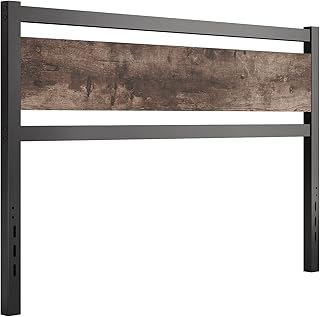 Headboard Only Wooden Headboard with Metal Slats Sturdy Rustic Headboards Easy Assembly, Twin XL/Queen/King (King)