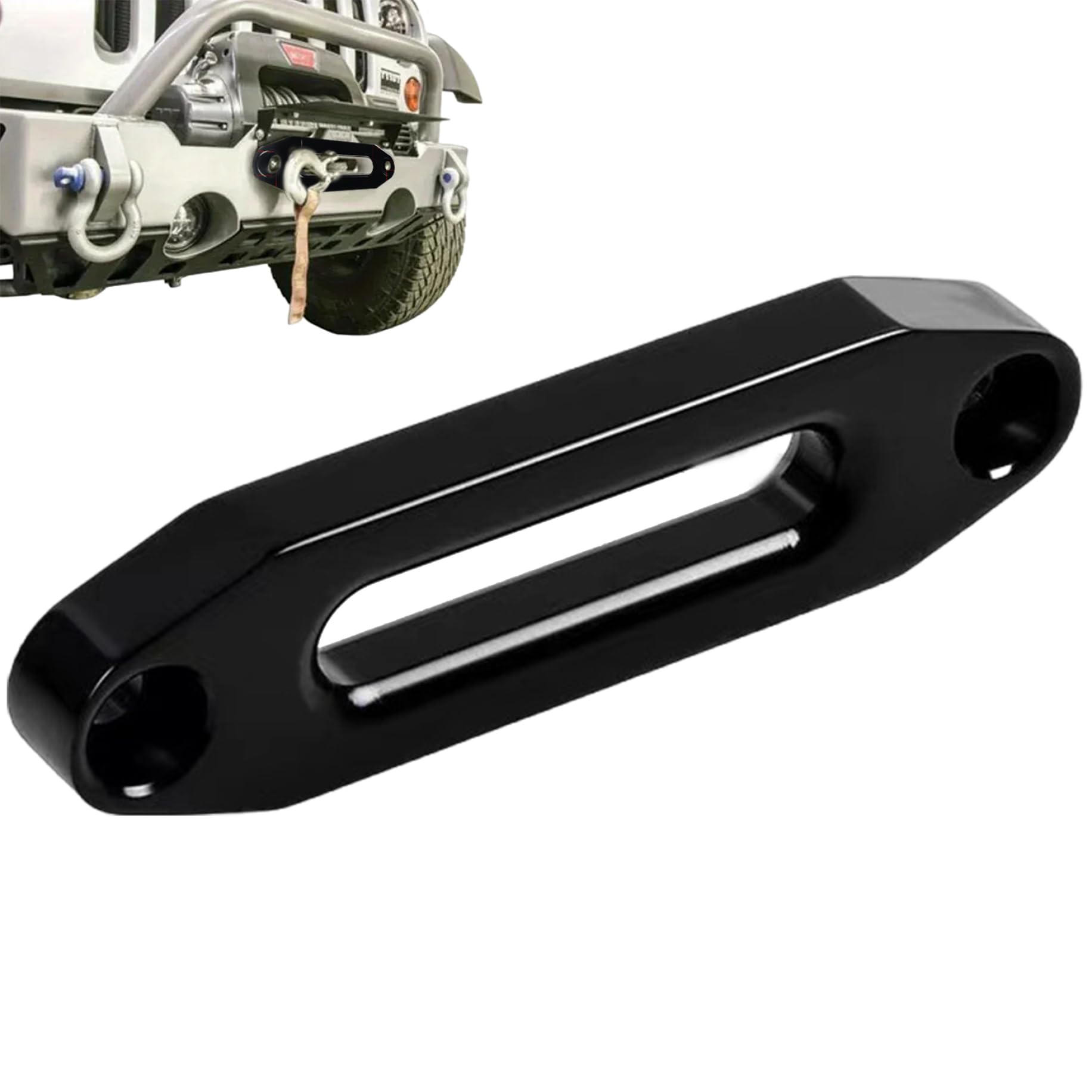 Winch Fairlead, Hawse Style Synthetic Winch Rope, Winch Rope for Automotive Anchor Cables Atv 3000-4000 Lb Winch, 4.88 Inch (124mm) Mount Smooth Atv Winch Synthetic Winch Rope Hawse Fairlead