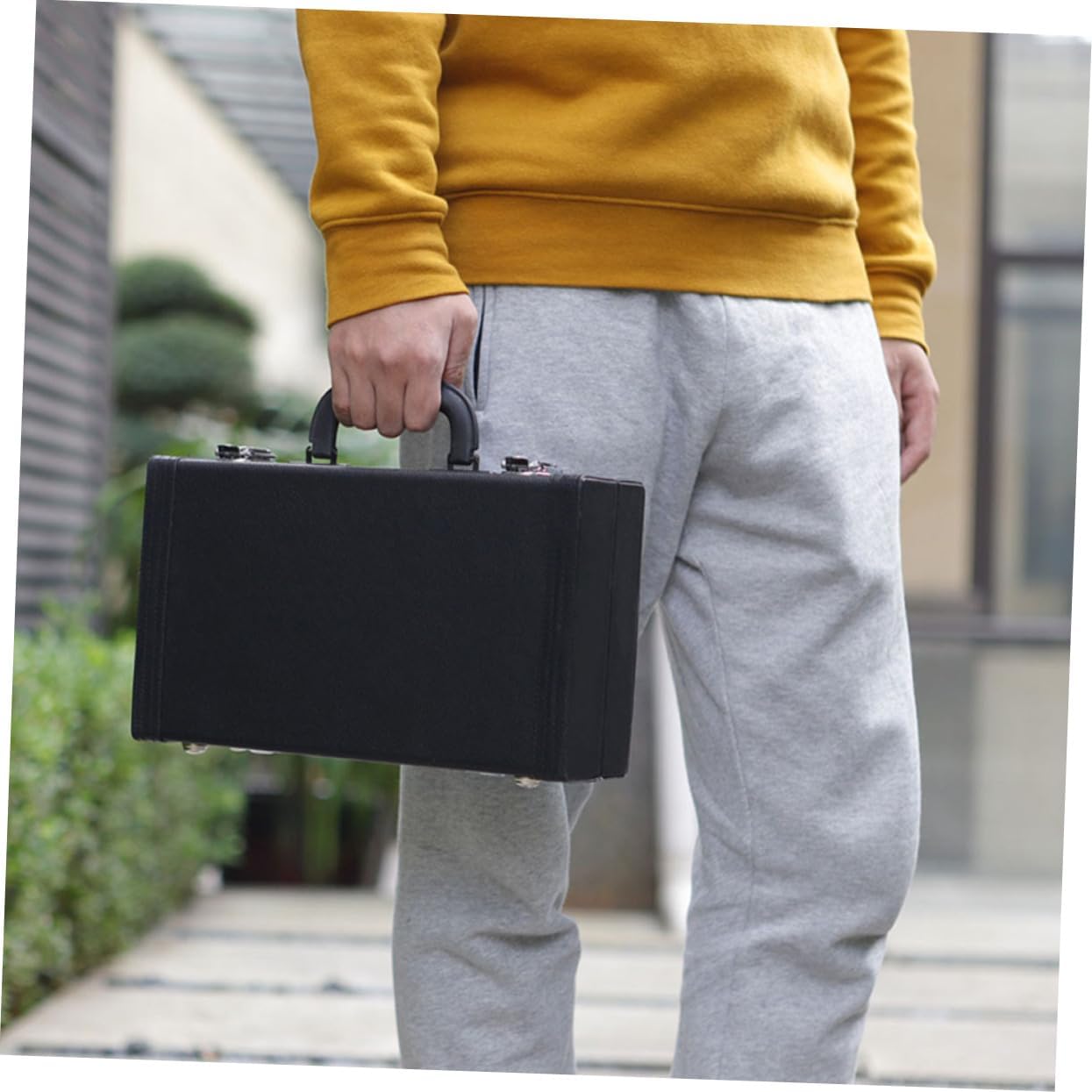 Shockproof Black Clarinet Case Hard Storage Box with Reinforced Handle Instrument Pouch for Clarinet Supply and Protection