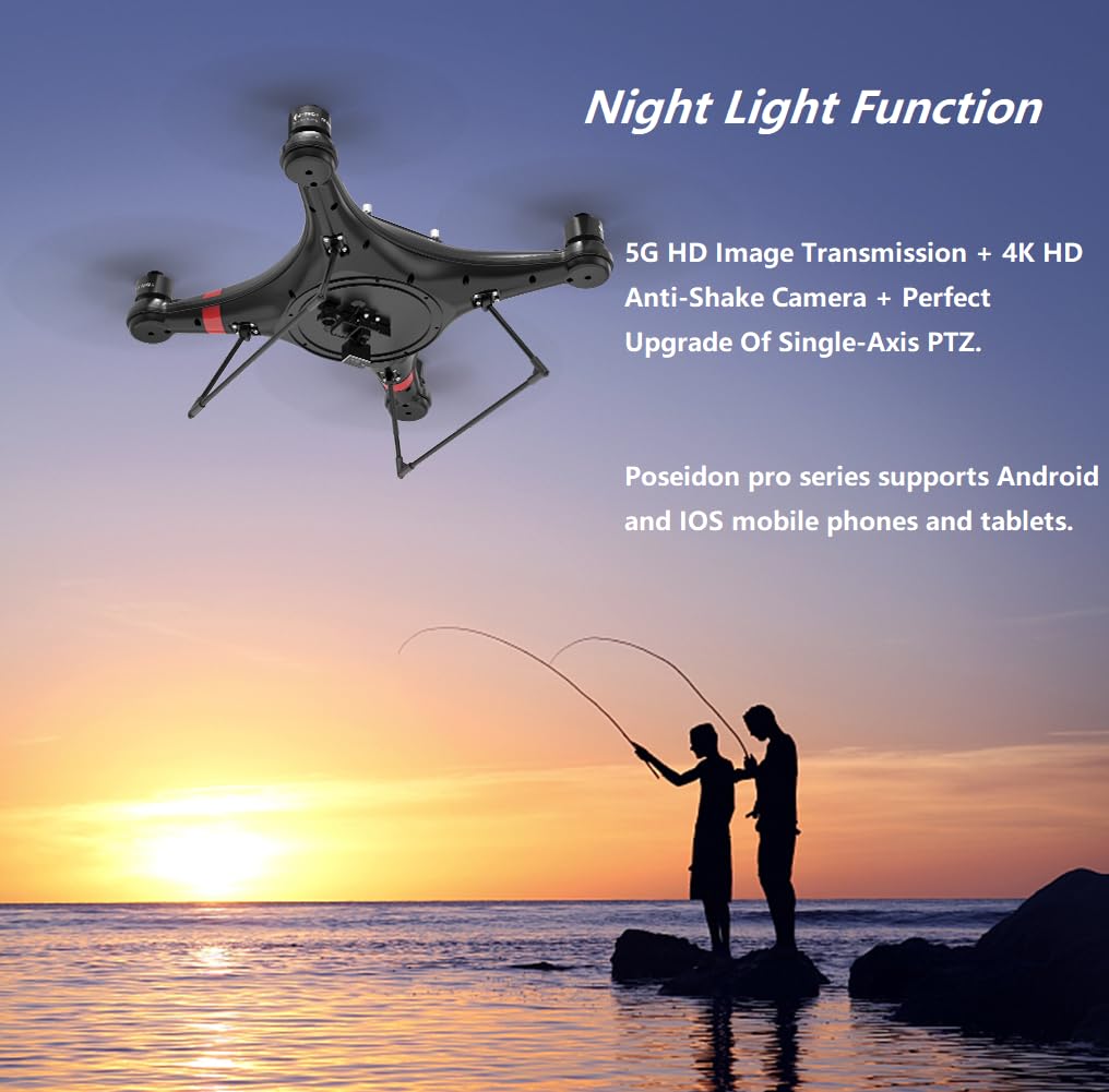 Miglior drone da pesca con rilascio di esca 3 kg di carico utile, drone Triblade FPV 33 minuti Ritorno automatico Droni impermeabili con telecamera per adulti 4K
