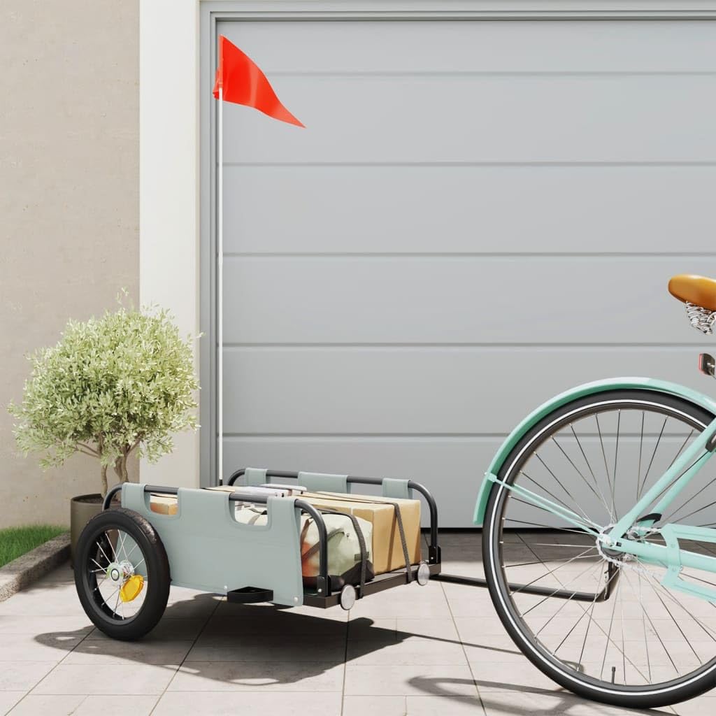 Homgoday Remolque de Carga para Bicicleta Hierro y Tela Oxford Gris Tipo 1 Remolques para Bicicletas Deportes