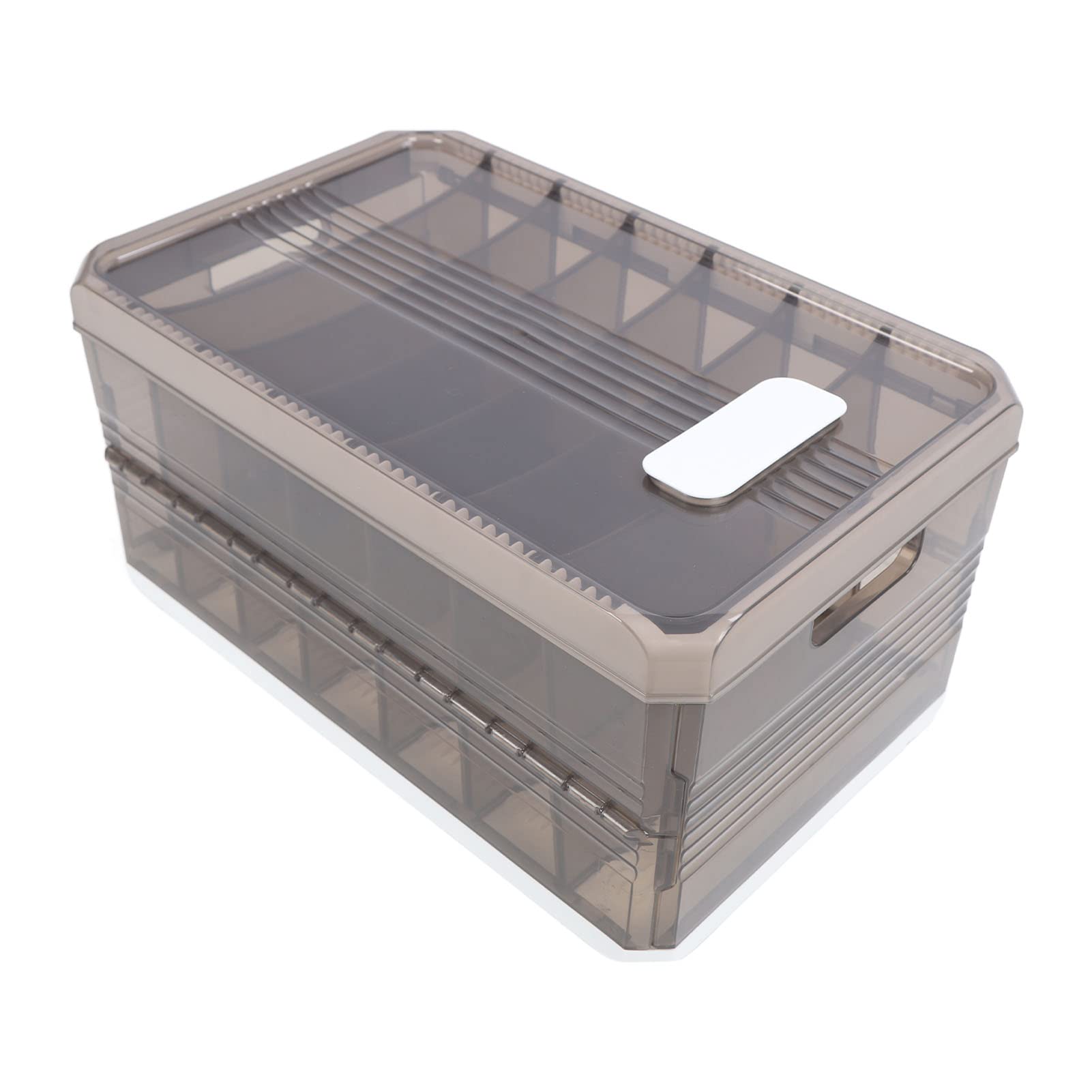 Caja de almacenamiento plegable con compartimentos para ropa, organizador de armario con diseño de riel deslizante, organizador apilable para pantalones, calcetines y camisetas, (con Tapa 7 Rejillas)