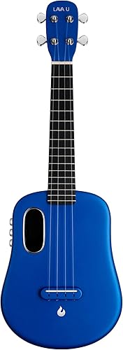 LAVA U Ukelele de fibra de carbono con efectos tenor con accesorio para colgar y cable de carga