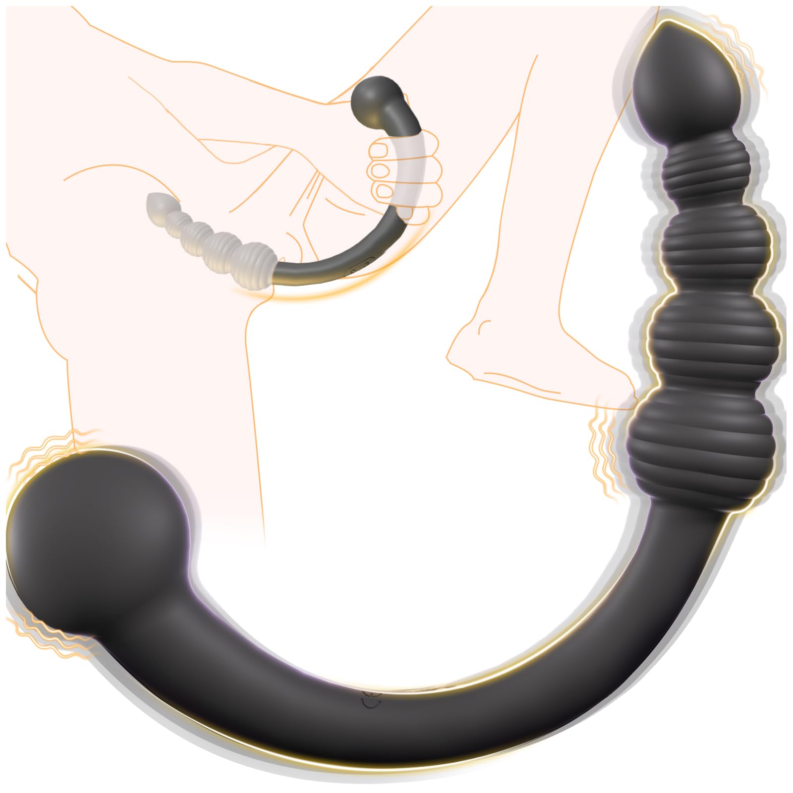 Amazon.com: Dual-Ended Vibrating Prostate Massager Anal Beads Sex Toys,  Curved Anal Dildo Butt Plug Vibrator, Male Adult Sex Toy for Men Women  Couples, Porinda Long Prostate Wand Anal Trainer Game Play :