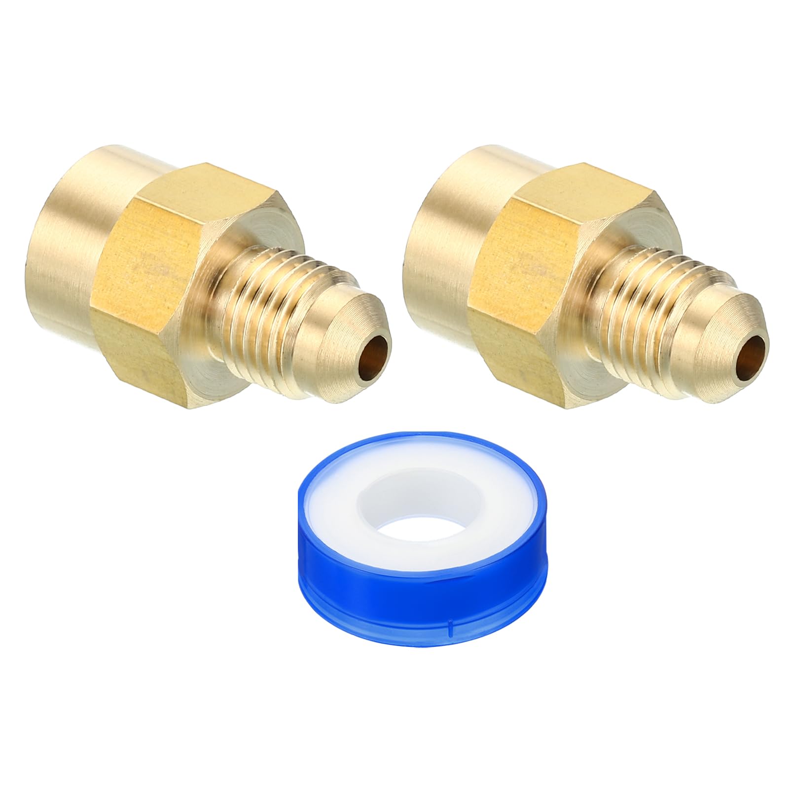 Adaptador de gas de 3/16 SAE macho a 1/8 NPT hembra con conector de tubo de latón y PTFE