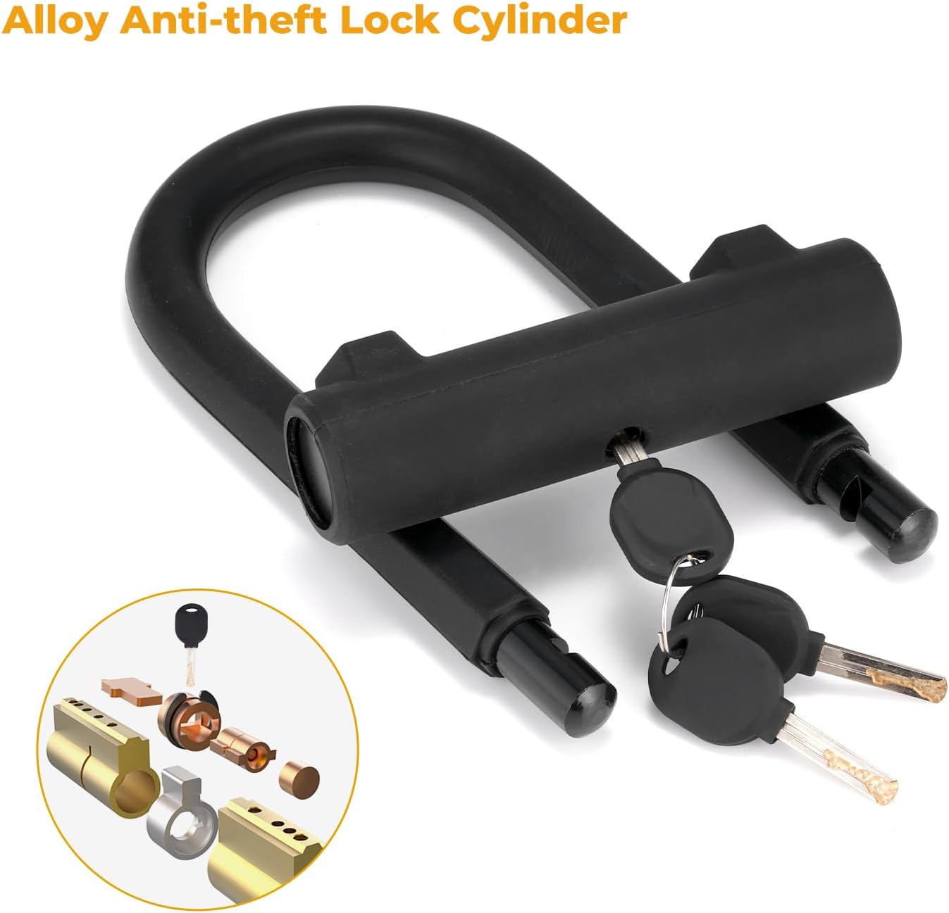 iScooter U Lock with 4ft Cable and Mounting Bracket, Scooter Lock with 3 Keys for Electric Scooter, Bike, Motorcycle