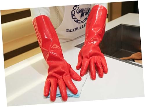 Miniatura 8 de LALAFINA 2 pares de guantes de limpieza sin látex guantes de silicona para lavar platos guantes de látex guantes cálidos guantes de limpieza de