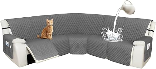 Arfntevss Fundas de sofá modular reclinable, 10% impermeable, en forma de L, para sillón reclinable en forma de L, juego de fundas seccionales para