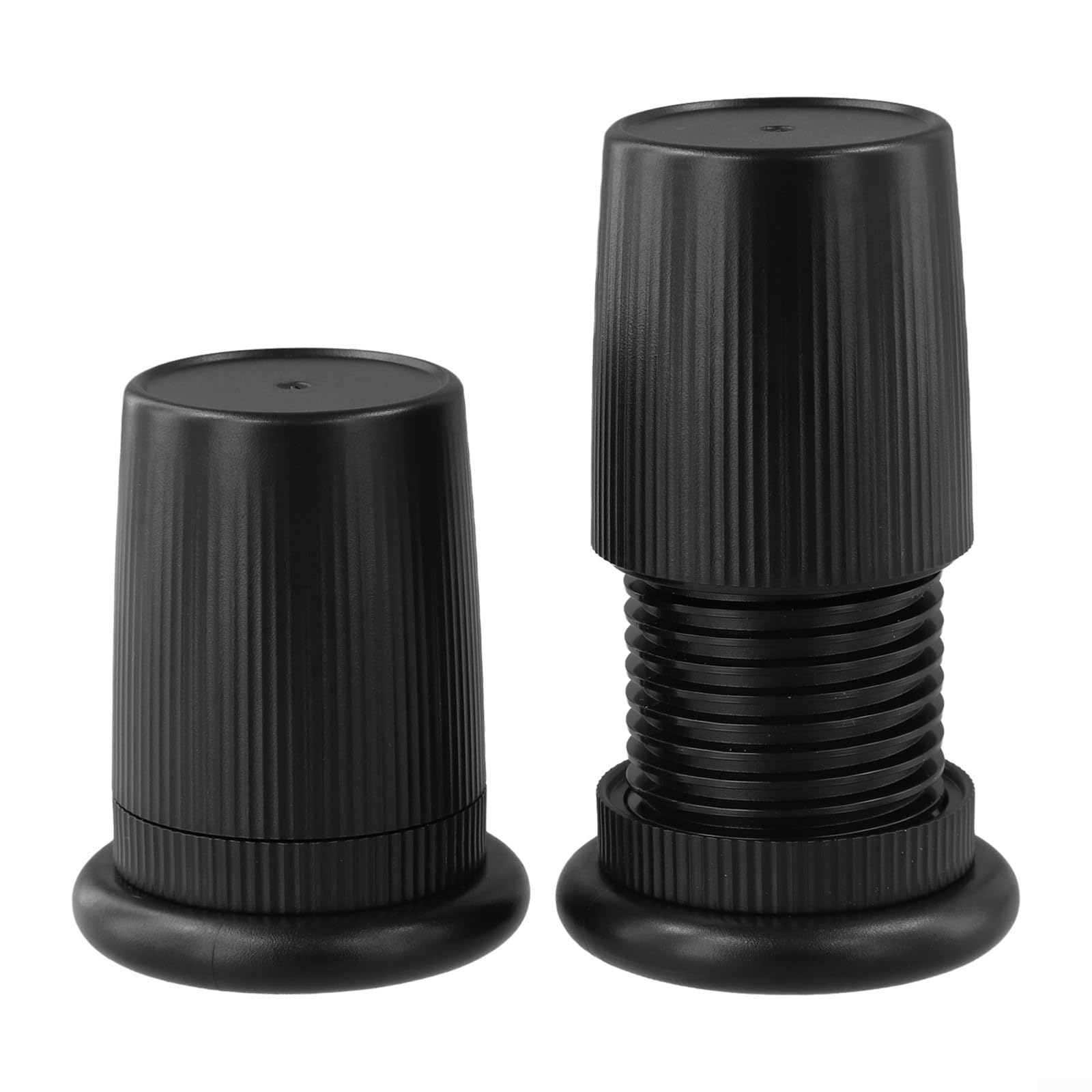 Heavy Duty Furniture Elevation Platform Adjustable Height Bed Table Legs Risers Anti-Slip Support Mats Load Bearing Stand 76-125mm 2 Pieces Set(Black)