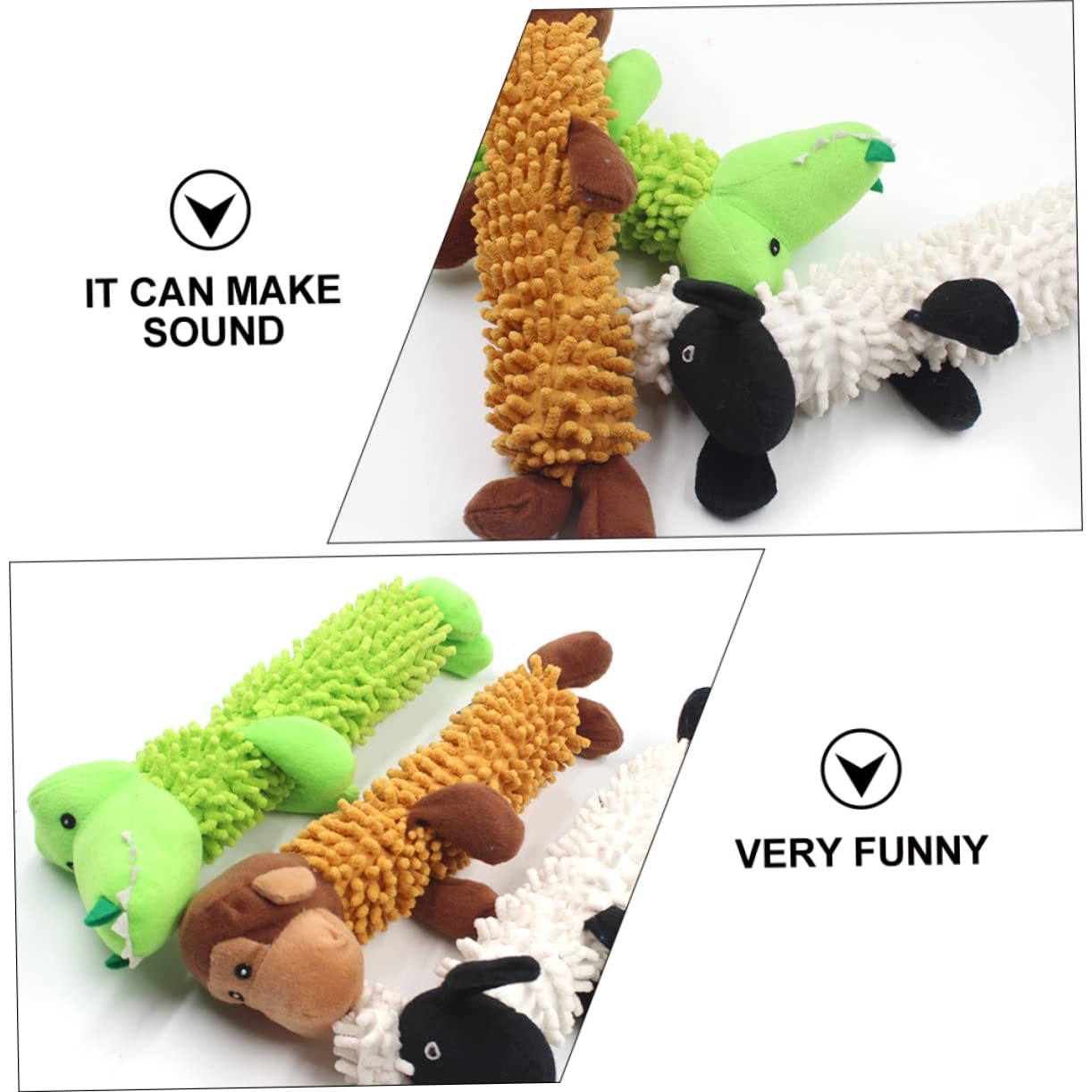 Beavorty 3 Pezzi Di Peluche A Forma Di Cane Da Masticare E Afferrare Con Suono Squittente Sicuro Per Cuccioli E Cani