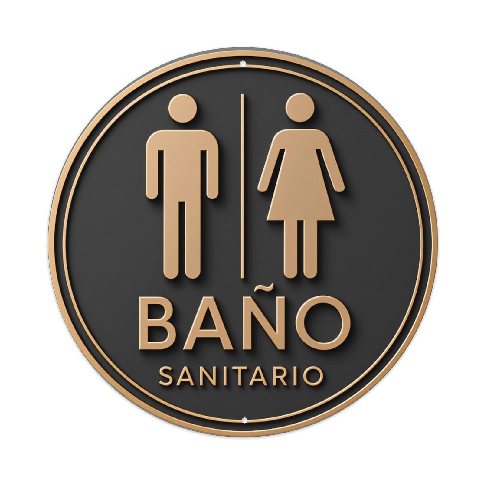 Bathroom Sign Male Female Symbol Round Tin Sign Vintage Metal Poster Retro Bar, Home, Man Cave, Kitchen, Laundry Room Wall Art Decor Gift 8x8Inch