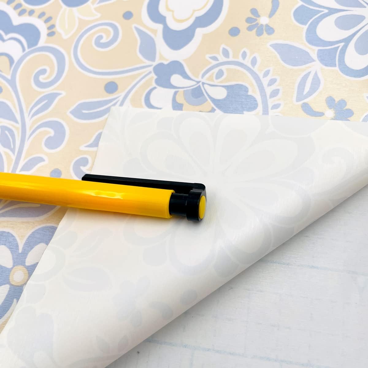 Floral Shelf Drawer Lining Papers 19 Feet Long Self-Adhesive PVC Furniture Countertop Stickers (236x17.7 Inch)