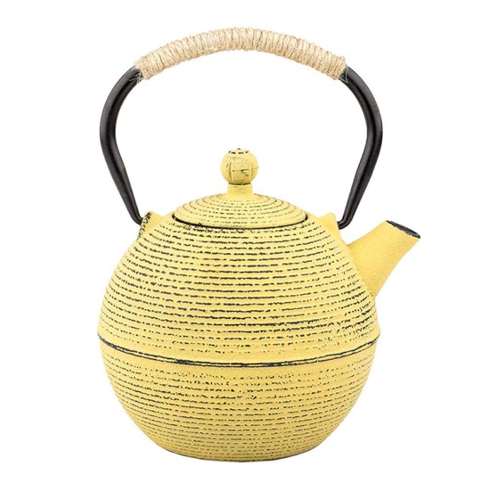 Teiera Giapponese in Ferro, Stile Tetsubin, con Filtro, teiera in ghisa, Acqua per Cucinare Il tè, Set da tè Kung Fu Oolong, 680 ml, Giallo (Giallo)
