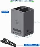LYONGTECH Chargeur de batterie rapide 100 W avec charge de stockage pour drone DJI Mini 5 4 3 Pro, hub de charge double bidirectionnel, charge deux batteries accessoires - 9