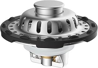 Hibbent Upgraded 3 in 1 Bathroom Sink Plug, Stainless Steel Sink Plug for 25-46mm Basin Hole, Universal Pop Up Stopper with Removable Filter Basket Hair Catcher, Brass Bullet Core, Chrome