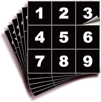 Vista 28 de iSYFIX Calcomanías negras de números consecutivos – 1 a 50, 1 pulgada, 1 juego – Vinilo autoadhesivo de alta calidad ideal para inventario