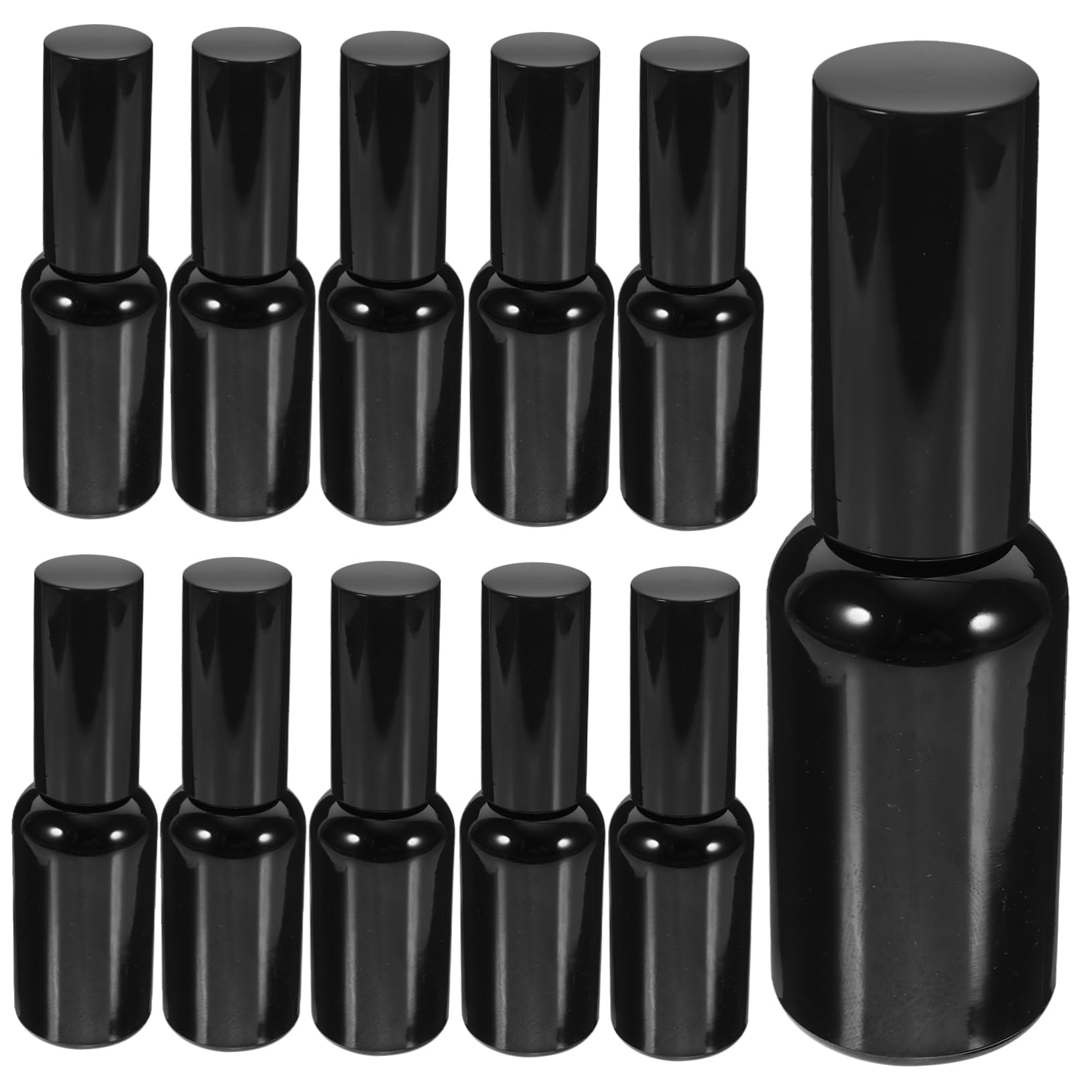 FRCOLOR Nachfüllbare Parfüm Sprühflasche 30ml aus Glas, Schwarz, 12 Stück | Airtightes Design, Einfache Dosierung, für Kosmetik und Öl, Kompakte Ausführung