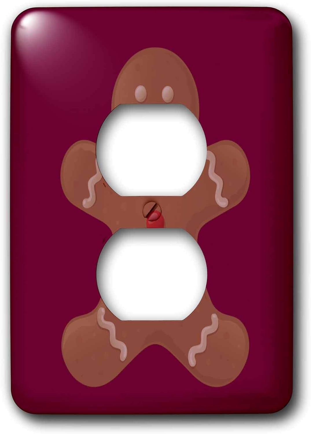 3dRose lsp_42706_6 Deep Red Gingerbread Man Cookie- Art Light Switch Cover