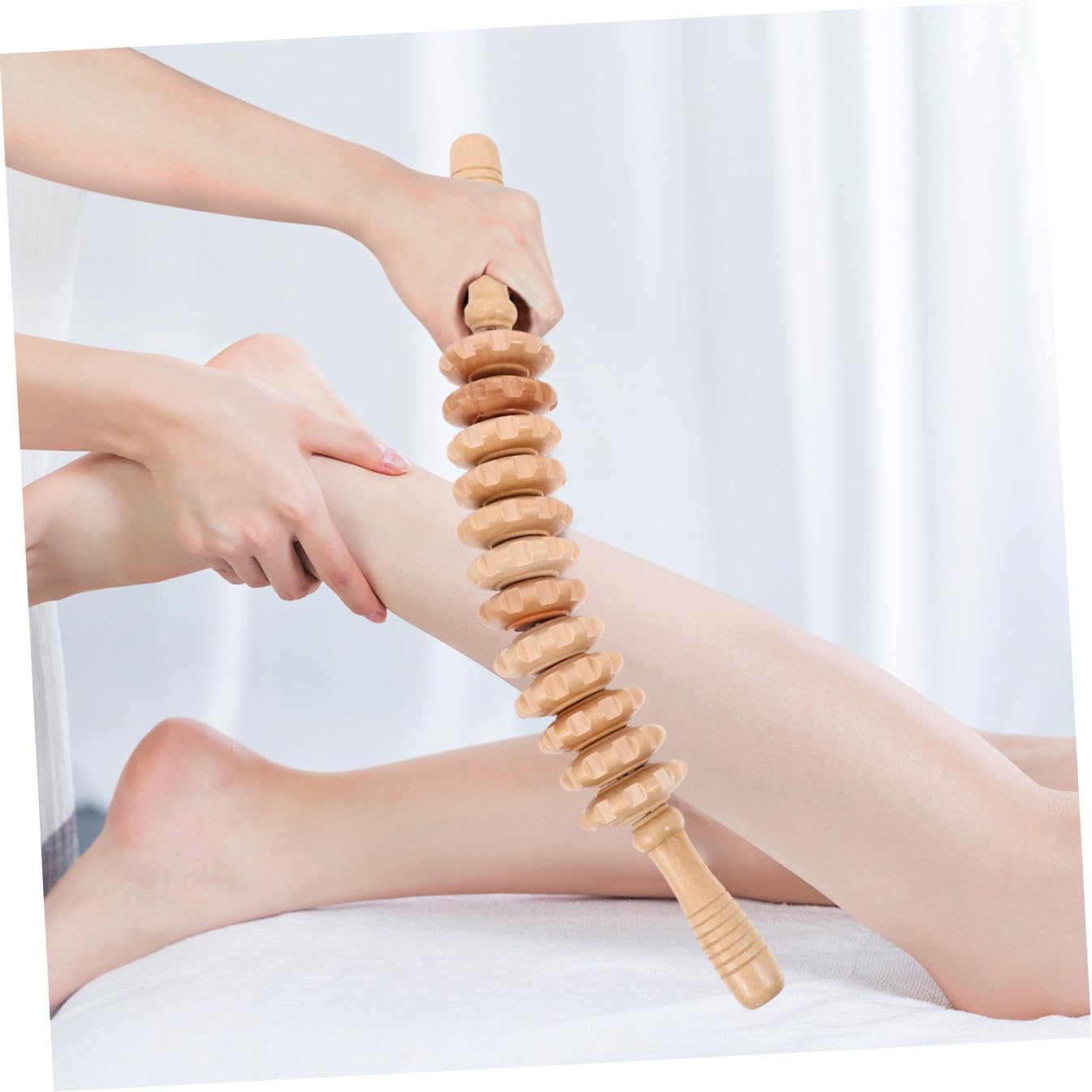Tofficu Massaggiatore Corpo Linfodrenante Kit 3 in 1 in Legno Corda Strumenti per Massaggio Compatti per Viaggio e Relax a Casa